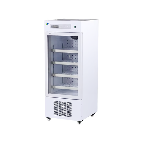 Refrigerador de laboratorio vertical de 2–8 ° C con pantalla LED, aislamiento de espuma de alta densidad, sistema de múltiples actividades de activación y registro de datos opcional-Gabinete de almacenamiento en frío médico 160L-1360L