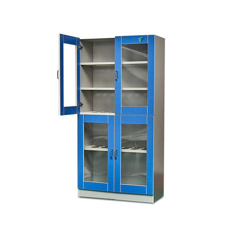 Gabinete de cristalería TW-1800GC All-Wood | Gabinete de almacenamiento de laboratorio con puertas con ventanas y estantes antistáticos