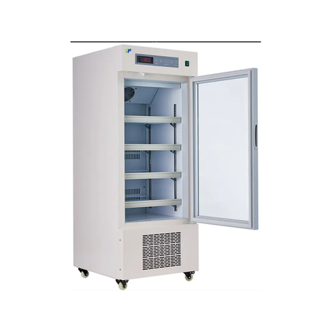 Refrigerador de laboratorio de grado médico de grado 4 ° C con pantalla digital, puerta de vidrio y sistema de alarma, enfriamiento del ventilador, compresor Secop, 130L - 1360L Capacidad