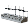 Estrador de calefacción magnética de múltiples cabezas de calentamiento PH-6, agitador de temperatura constante de 6 cabezas con control de velocidad sin pasos, potencia de calentamiento de 6 × 200w, 100-1000 ml de capacidad