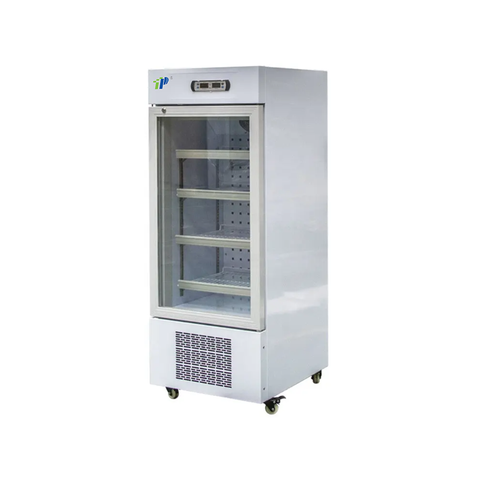 Refrigerador de laboratorio 8–20 ° C con pantalla digital y visualización de humedad, iluminación LED, sistema de alarma e interfaz de datos USB | Almacenamiento médico y farmacéutico vertical, capacidades múltiples 160L-1