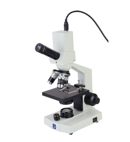 Microscopio biológico digital monocular TM-BP20 con cámara USB de 1.3MP, objetivos acromáticos e iluminación LED recargable