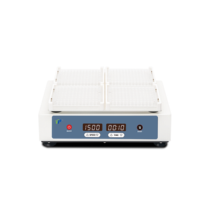 Shaker de microplacas de alto rendimiento para 4 microplacas: motor sin escobillas, velocidad ajustable 200-1500 rpm, tiempo preciso, adecuado para inmunología y biotecnología