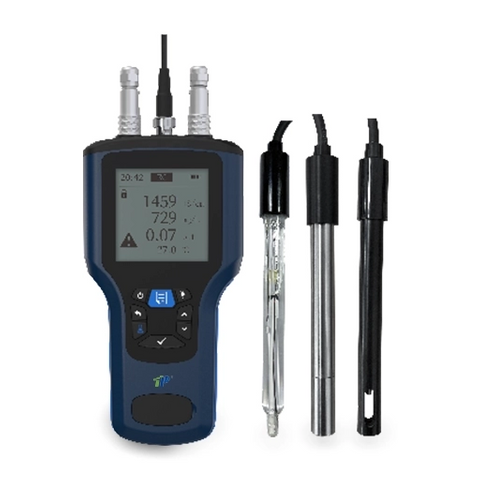 Detector de calidad de agua multiparamétrica portátil con GPS | Ph, DO, conductividad y medidor de turbidez | IP67 impermeable