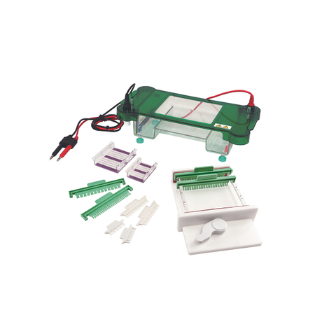 Sistema de electroforesis de gel horizontal TP-SPFT con bandeja fluorescente visible de UV, 3–26 pozos, volumen de tampón de 600 ml