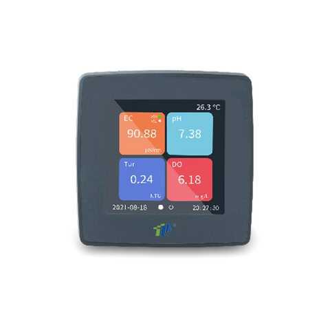 Controlador universal de calidad del agua en línea con pantalla táctil HD, IP65, soporte multisensor para pH, DO, turbidez, conductividad