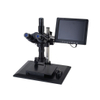 Microscopio de zoom estéreo trinocular con aumento de 0.7x-4.5x, pantalla LCD de 8 ', luz de anillo LED y cámara AV