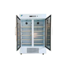 Refrigerador de laboratorio de grado médico de grado 4 ° C con pantalla digital, puerta de vidrio y sistema de alarma, enfriamiento del ventilador, compresor Secop, 130L - 1360L Capacidad
